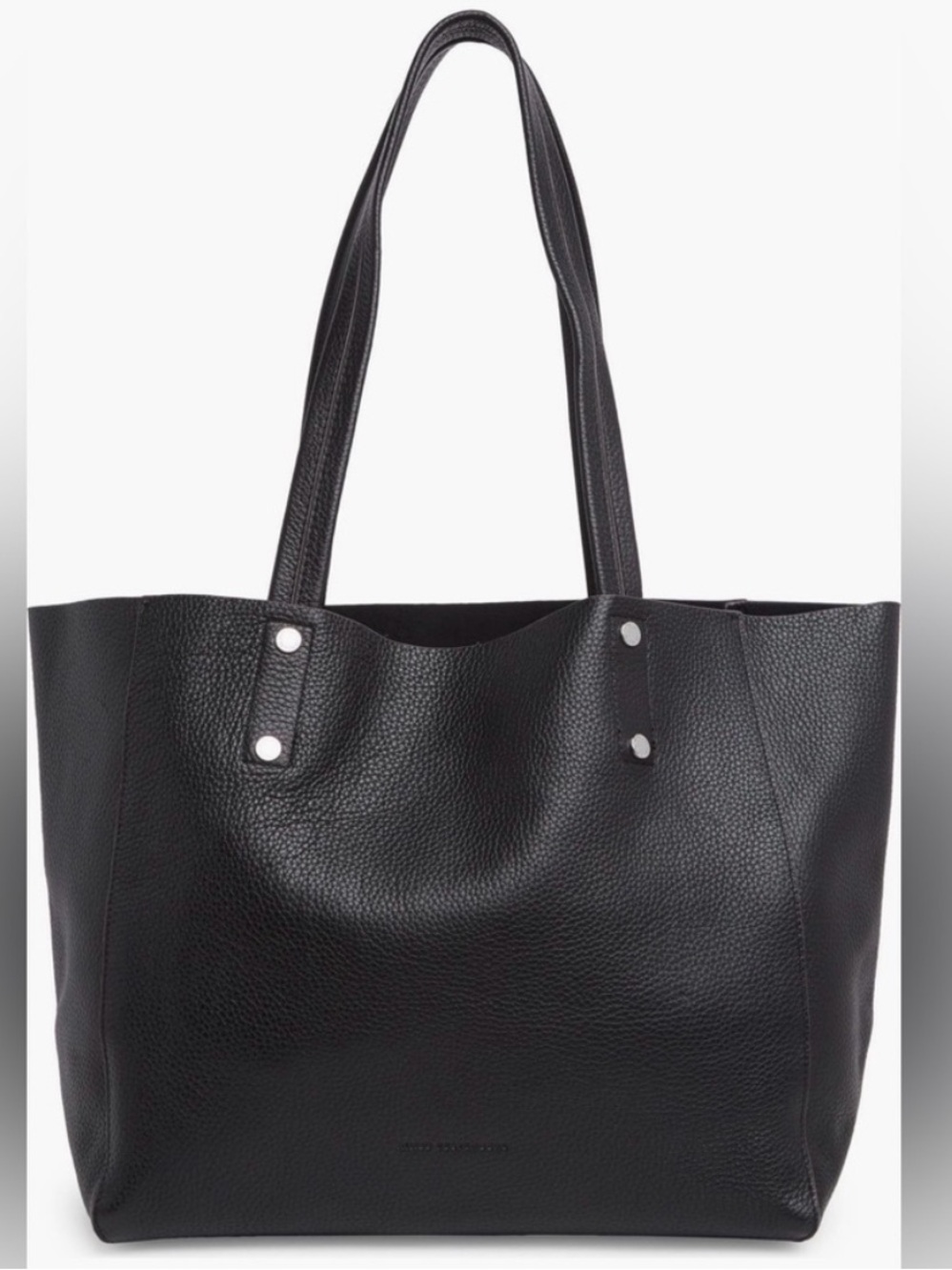 Aimee Kestenberg Manifest Tote Black Pebbled Leather Silver Hardware EUC